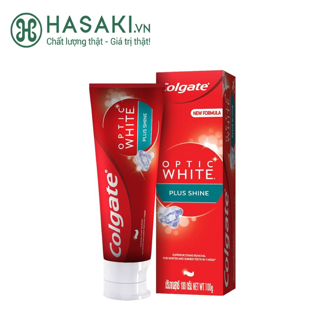 Kem Đánh Răng Colgate Plus Shine Làm Sáng Răng Optic White Plus Shine 100g