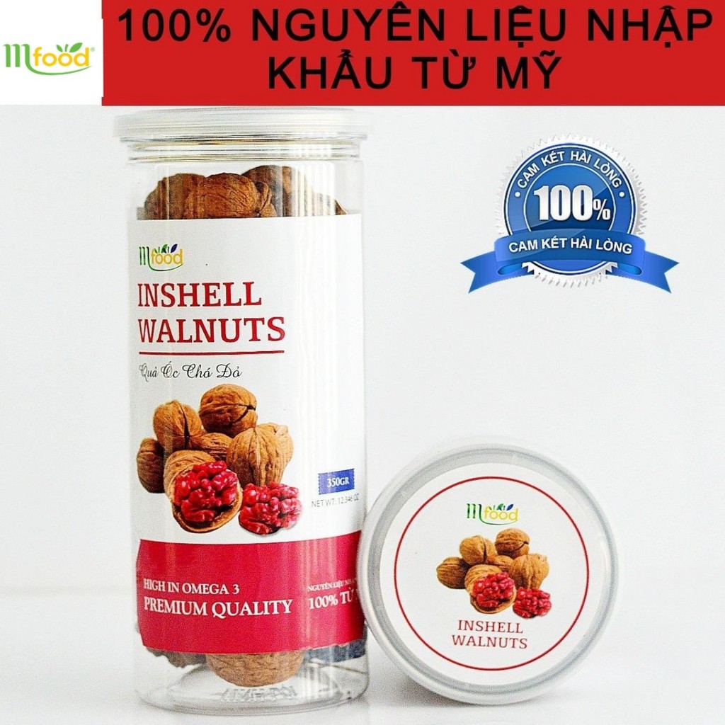 Quả óc chó đỏ mỹ hũ 350gram - thương hiệu mfood