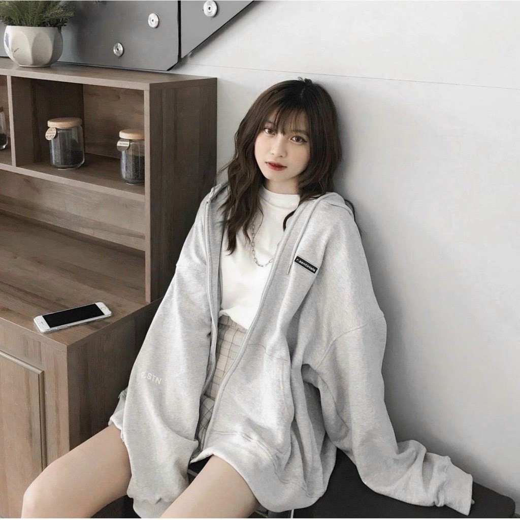 Áo Khoác Nỉ Nữ In Chữ Hot Trend Siêu Đẹp Độc Lạ, Áo khoác Nữ Chống Nắng Có Nón Không Xù Lông