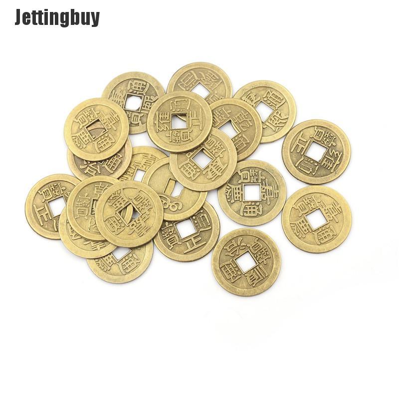 Jettingbuy 20pcs Feng Shui Coins 2.3cm Lucky Chinese Fortune Coin I Ching Money Alloy