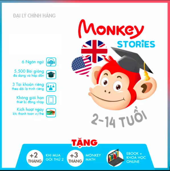 Bảng giá Monkey Stories (Trọn đời, 1 năm) - Truyện tương tác Phát triển toàn diện 4 kỹ năng tiếng Anh Phong Vũ