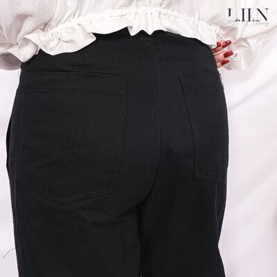 Quần kaki nữ màu đen bo gấu cá tính LIIN Clothing Q3231