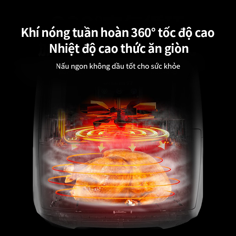 Nồi chiên không dầu Simplus 5L, dung tích lớn chiên nướng đa năng không dầu mỡ, nồi chiên tiện lợi kèm vỉ nướng - bảo hành một năm chỉ đổi không sửa KQZG004