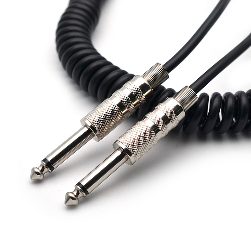Dây Line jack đàn guitar lò xo đầu 6.35ly
