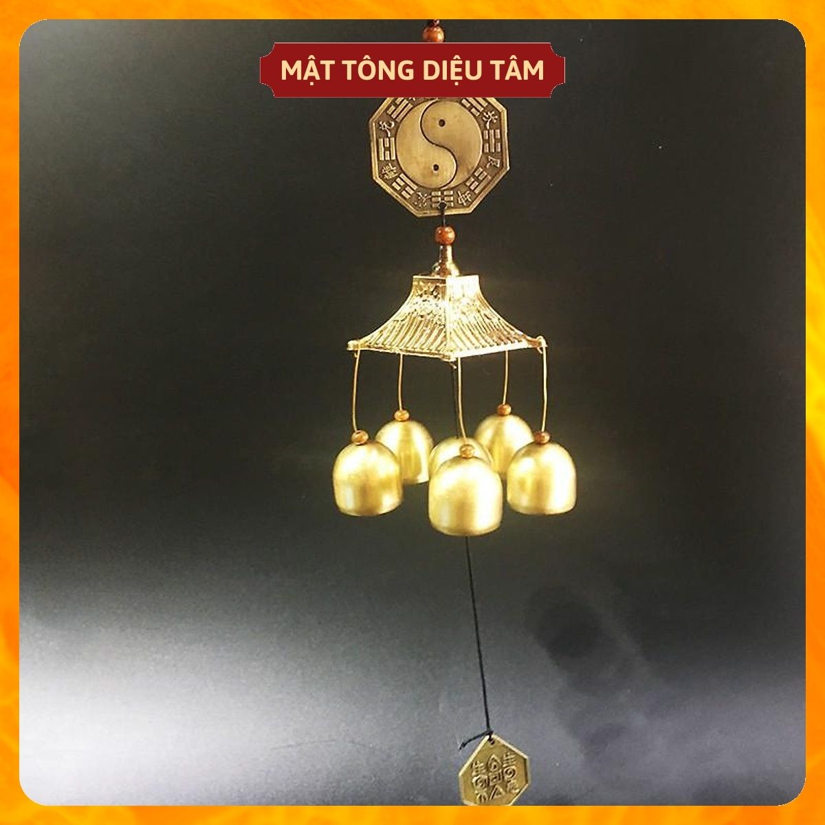 Chuông gió bát quái 6 quả LỘC ĐẾN NHÀ