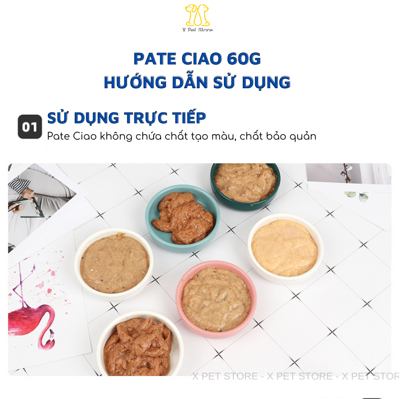 Pate Mèo, Pate Ciao 60g, Nhiều Vị