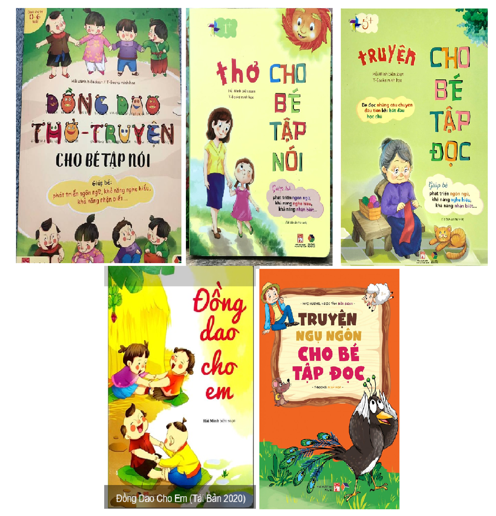 Combo: Đồng dao thơ truyện cho bé tập nói +Thơ cho bé tập nói +Truyện cho bé tập đọc + Đồng dao cho em + Truyện ngụ ngôn cho bé tập đọc