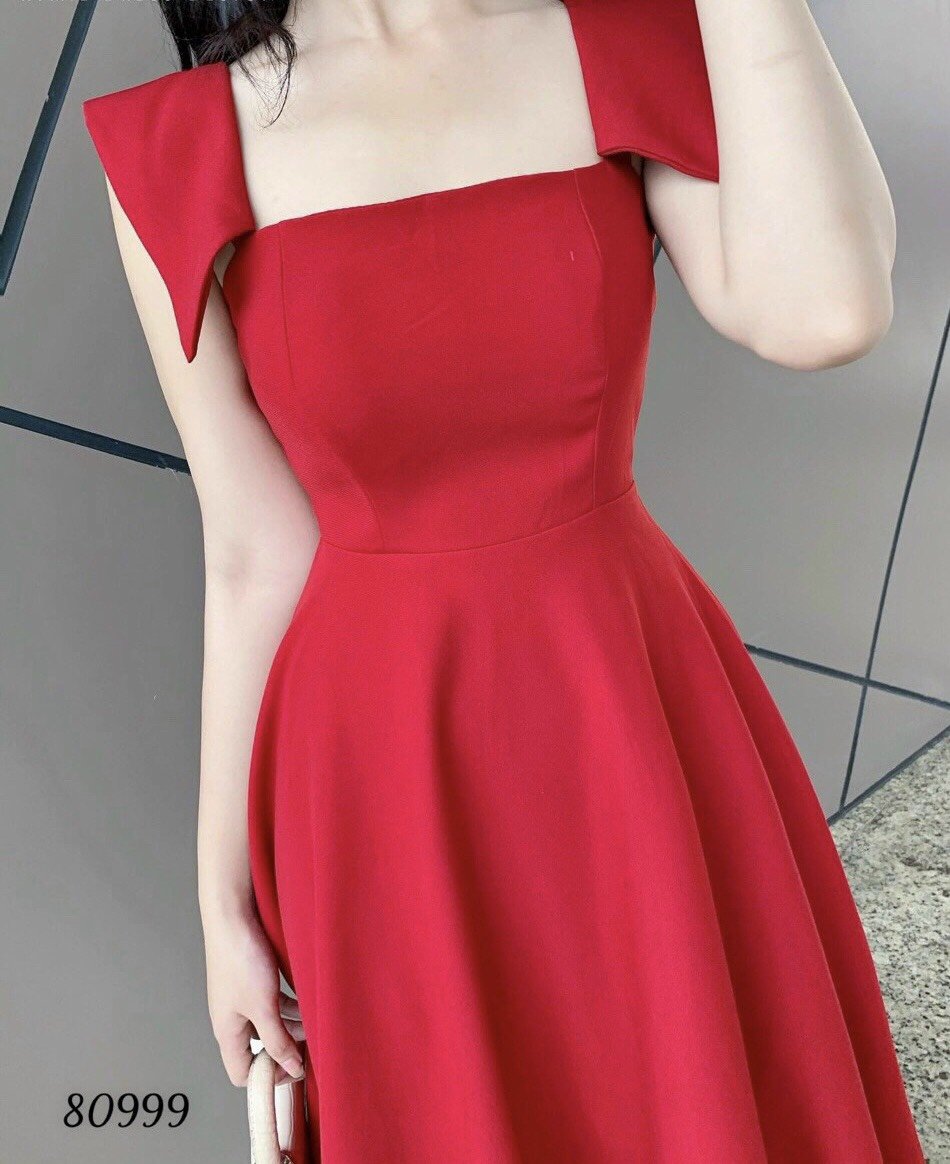 Đầm xòe cổ vuông dành cho các nàng đi party siêu sang lun ạ!!