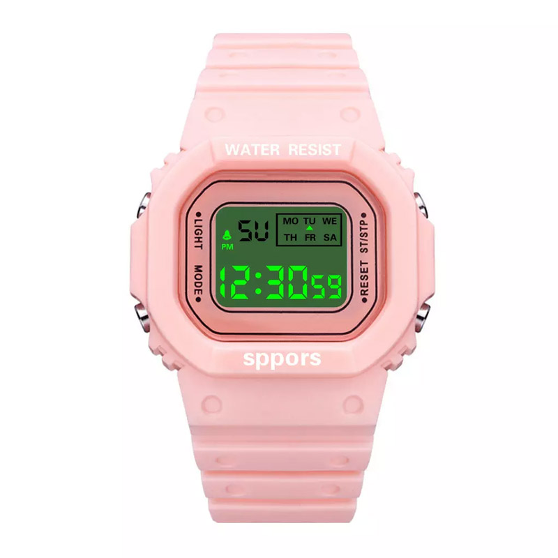 Đồng hồ thể thao chống thấm nước Đồng hồ điện tử phát sáng LED dành cho nữ Matcha Green / Sakura Pink Thời trang đa chức năng Thời trang bình thường Nữ sinh Nữ sinh Đồng hồ đeo tay kỹ thuật số