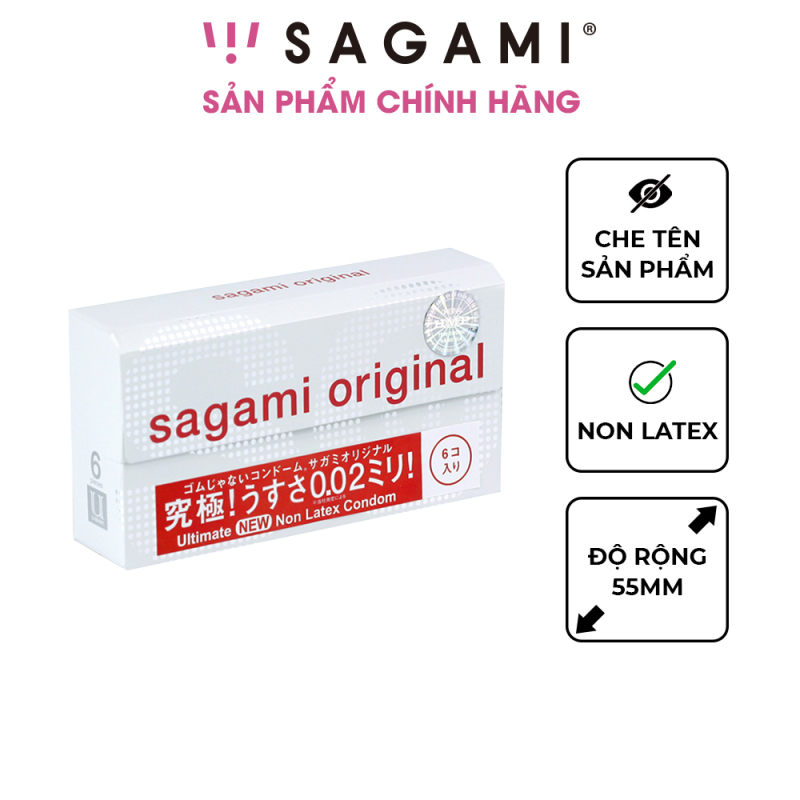 Bao cao su Sagami 002 - mỏng - non latex - hộp 6 chiếc nhập khẩu