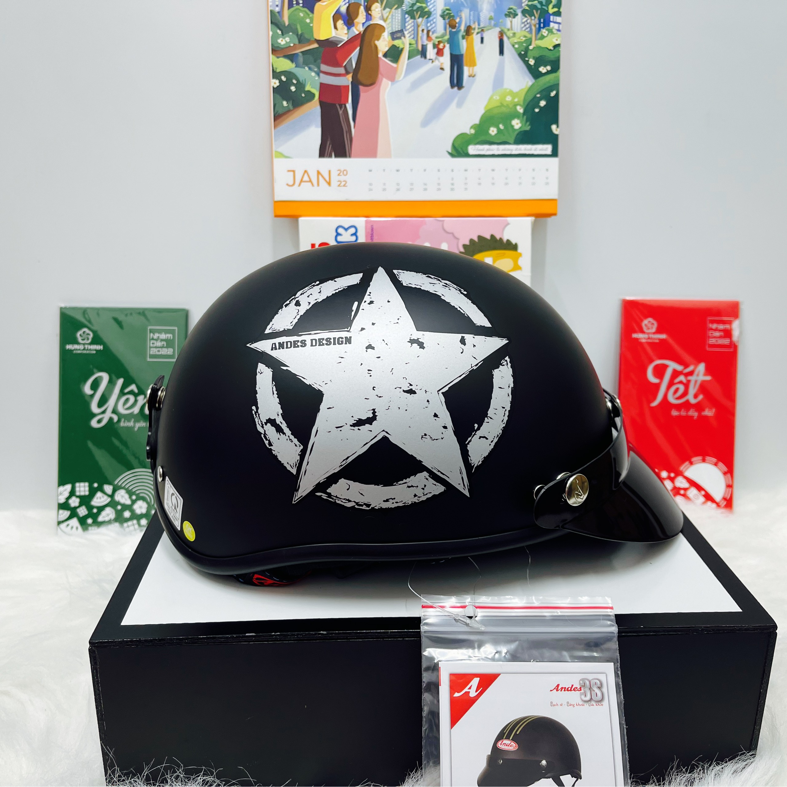 Mũ Bảo Hiểm ANDES HALY/Bảo Hành 12 Tháng