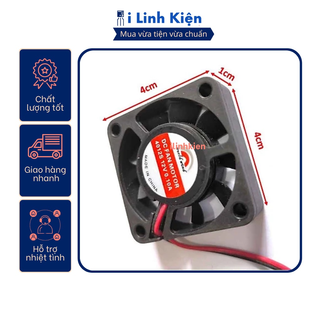 Quạt tản nhiệt 12V đầy đủ các kích thước