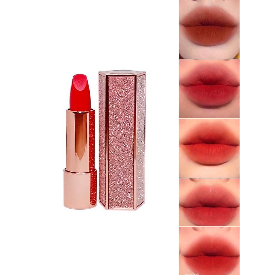 Son siêu Lì cam đất WODWOD Diamond lipstick không trôi Hàn Quốc