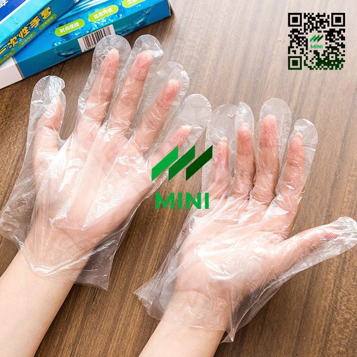 1 Hộp / 200 Chiếc - Găng tay nylon dùng 1 lần