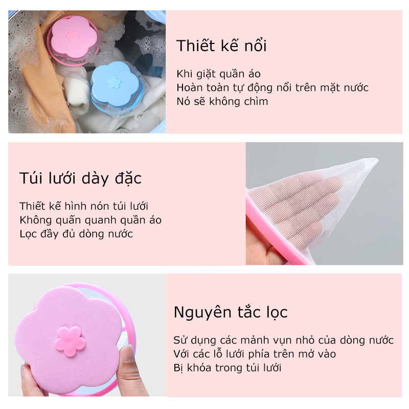 Phao lọc máy giặt để giặt ủi, cặn bẩn trong lồng máy giặt hình bông hoa LAZY LIFE STORE