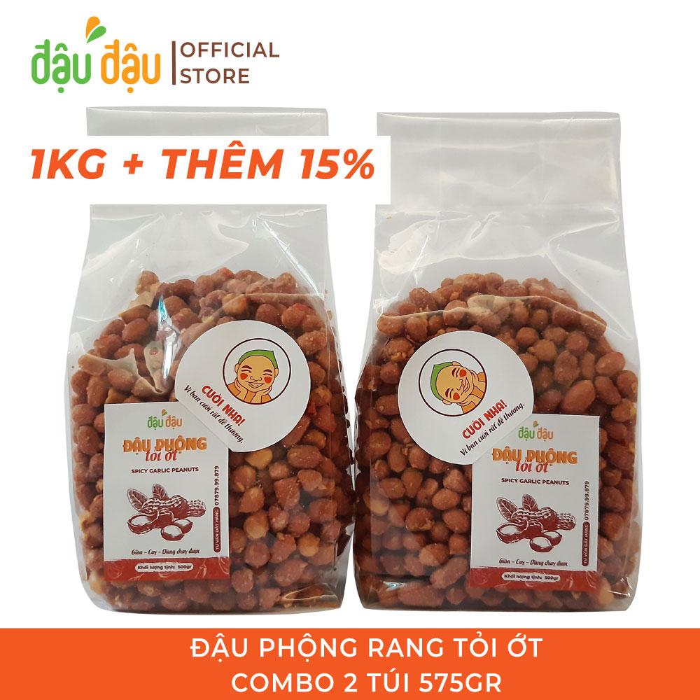 1kg +15% Đậu Phộng (Lạc) Rang Tỏi Ớt Đậu Đậu (Combo 2 Túi 575gr)