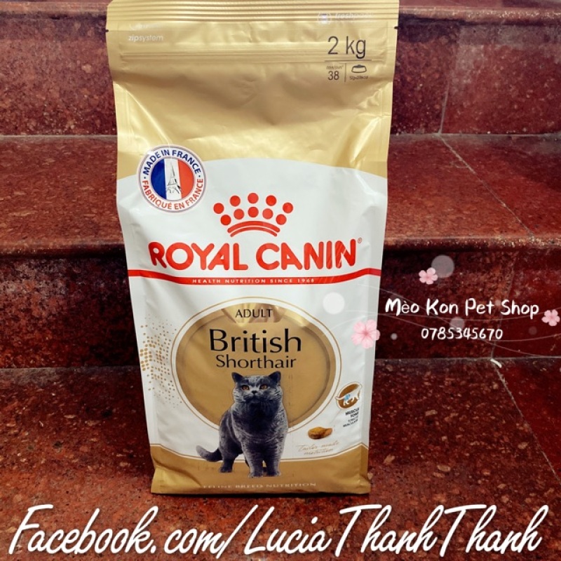 Thức ăn hạt khô cho mèo Royal Canin Aldult British Short Hair bịch 2KG nguyên