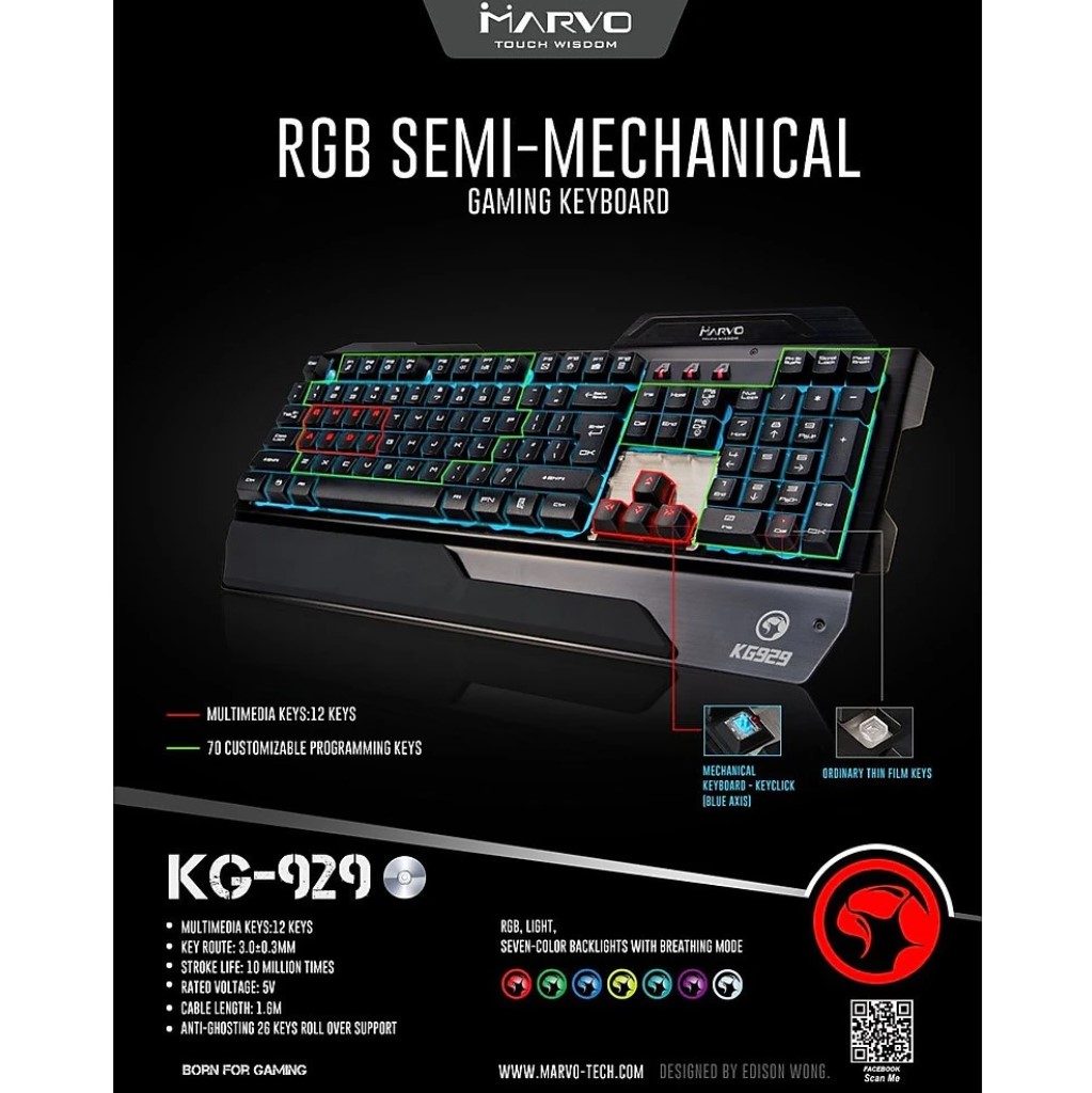 Bàn Phím Marvo KG929 Đèn LED