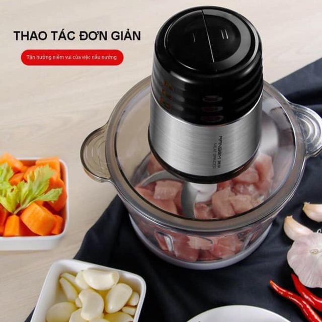 Máy Xay Thịt Ranbem 224A Cối Thủy Tinh