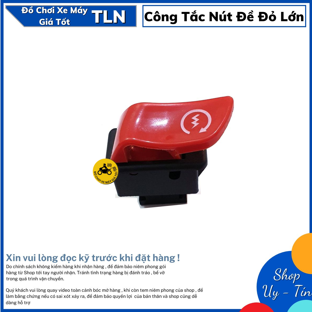 Nút đề đỏ lớn - Công tắc passing Sh đỏ - Công tắc tắt đèn pha cos - Công tắc tắt máy