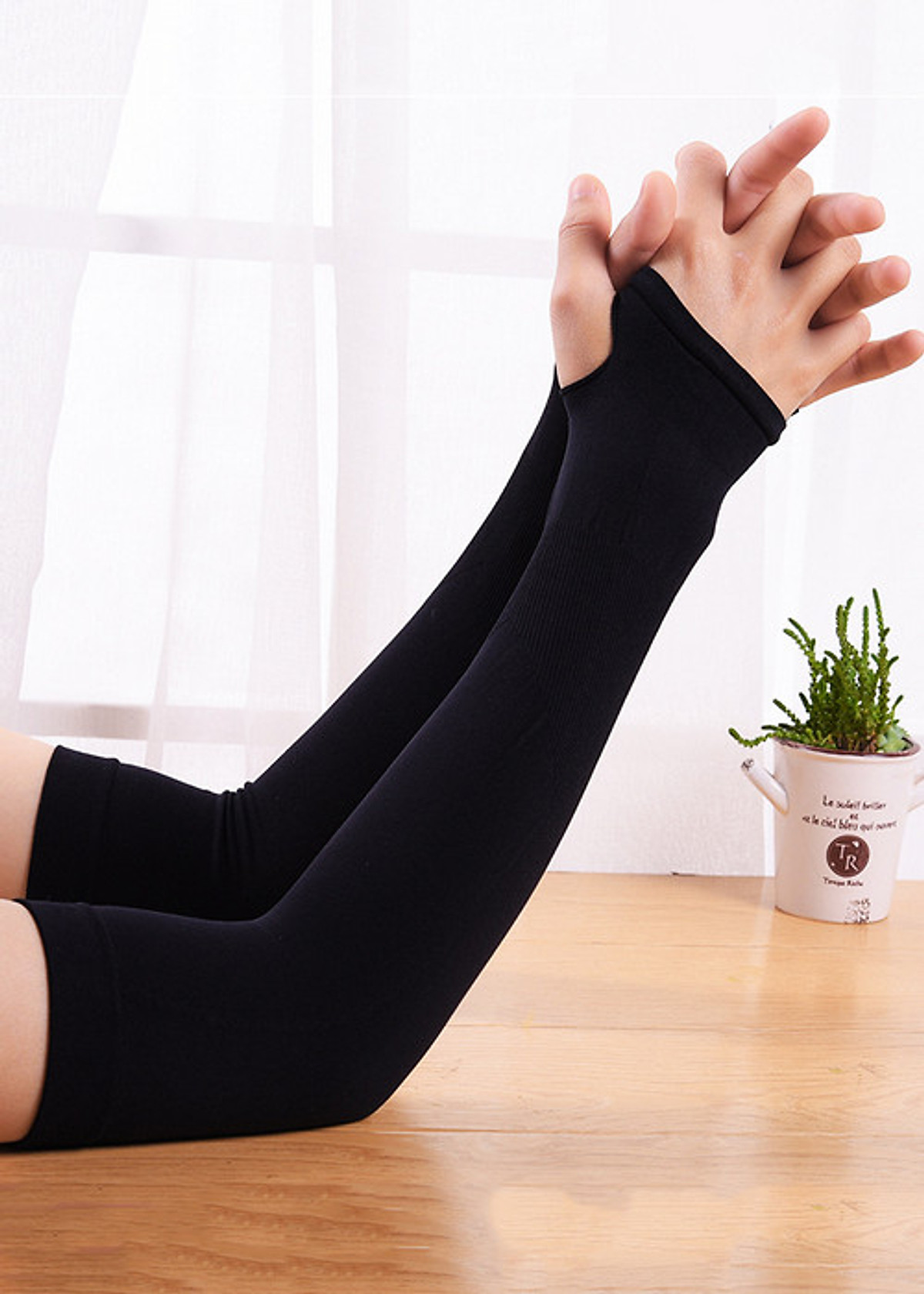 Găng tay chống nắng Lets Slim - Màu đen