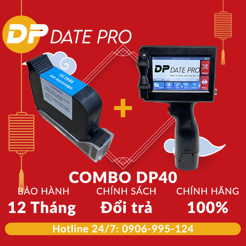 [Freeship Max] Combo Máy In Date Cầm Tay DP40 (bao gồm máy và mực)