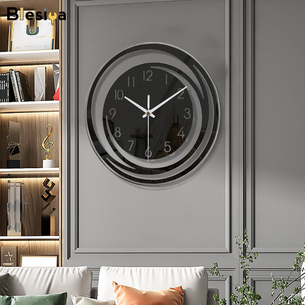 Blesiya 12inch Wall Clocks Acrylic Silent Clock Non Ticking for Home Bedroom Decor