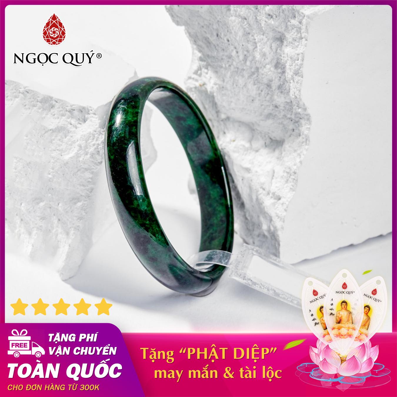 Vòng tay phong thủy đá cẩm thạch sơn thủy nguyên khối mệnh hỏa mộc - Ngọc Quý Gemstones