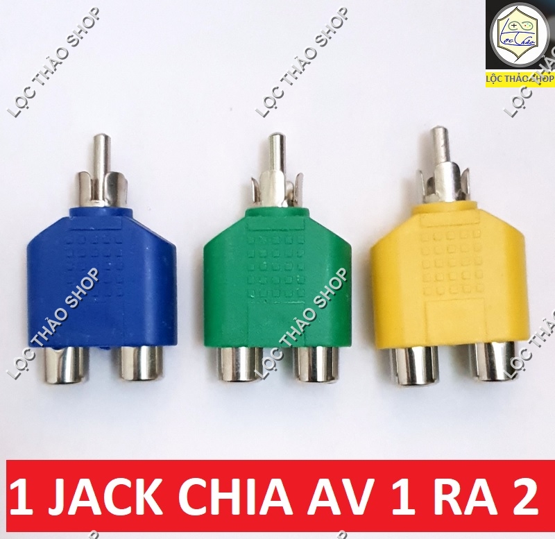 Đầu chia jack loa AV 1 ra 2 (Jack hoa sen RCA 1 ra 2)