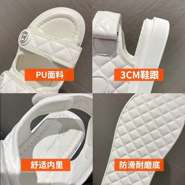 Sandal Hàn Quốc 3 quai 2 màu đen trắng