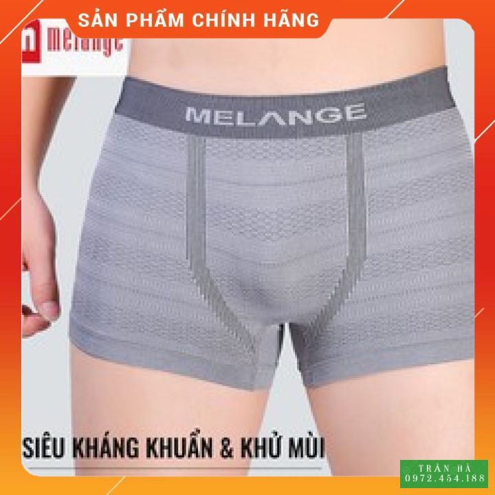 Sịp đùi quần lót boxer nam hãng melange dệt liền mảnh siêu co giãn, habi88