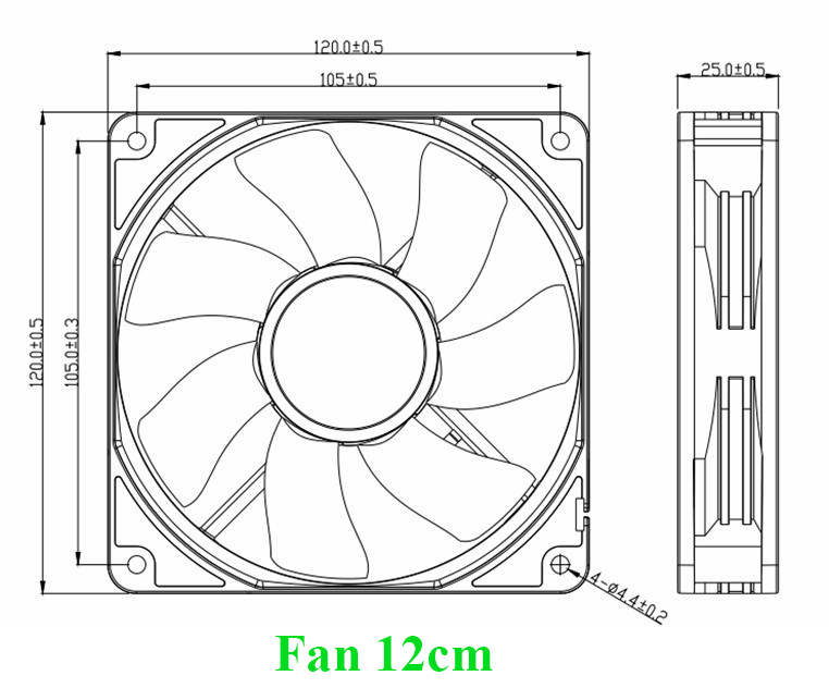 Fan - Quạt Tản Nhiệt 12V 8cm 12cm