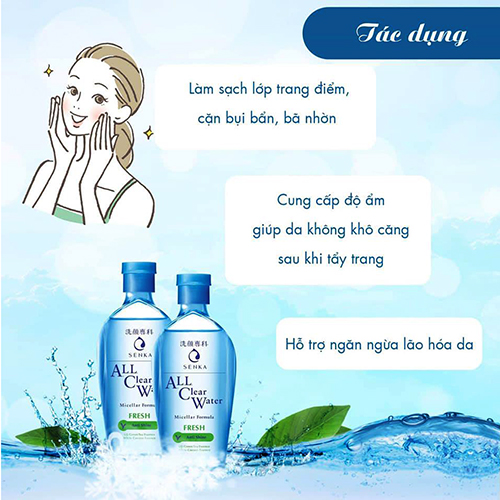 Nước tẩy trang Micellar Senka ALL Clear Nhật Bản