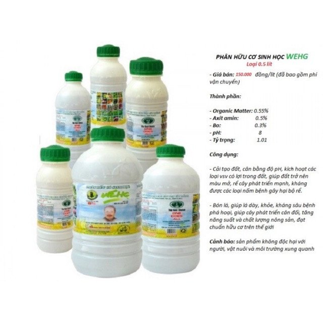 Phân Hữu cơ Sinh Học WEHG- CAN 5 LÍT