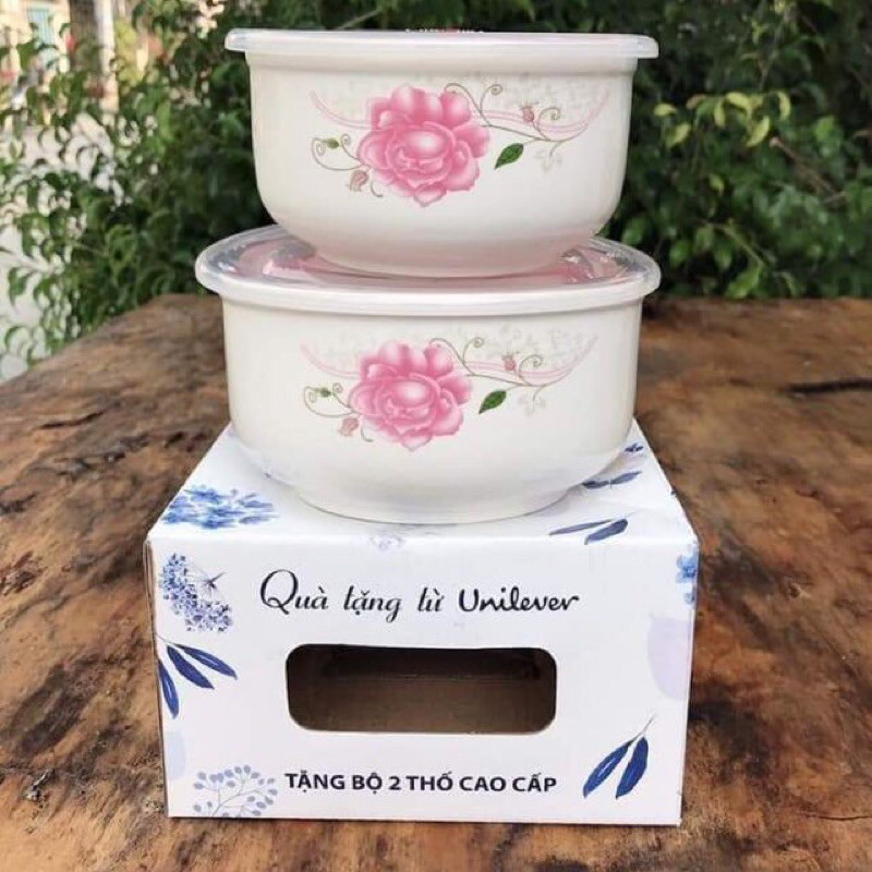 [Hàng tặng không bán - HB Gift] Bộ 2 thố cơm cao cấp (mẫu ngẫu nhiên)