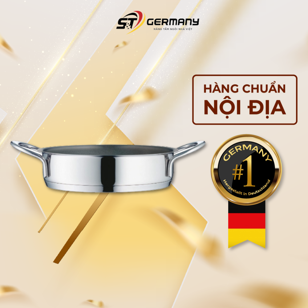 Chảo mini 2 quai cầm wmf 18 cm chất liệu thép không gỉ nội địa đức germanysnt 90019