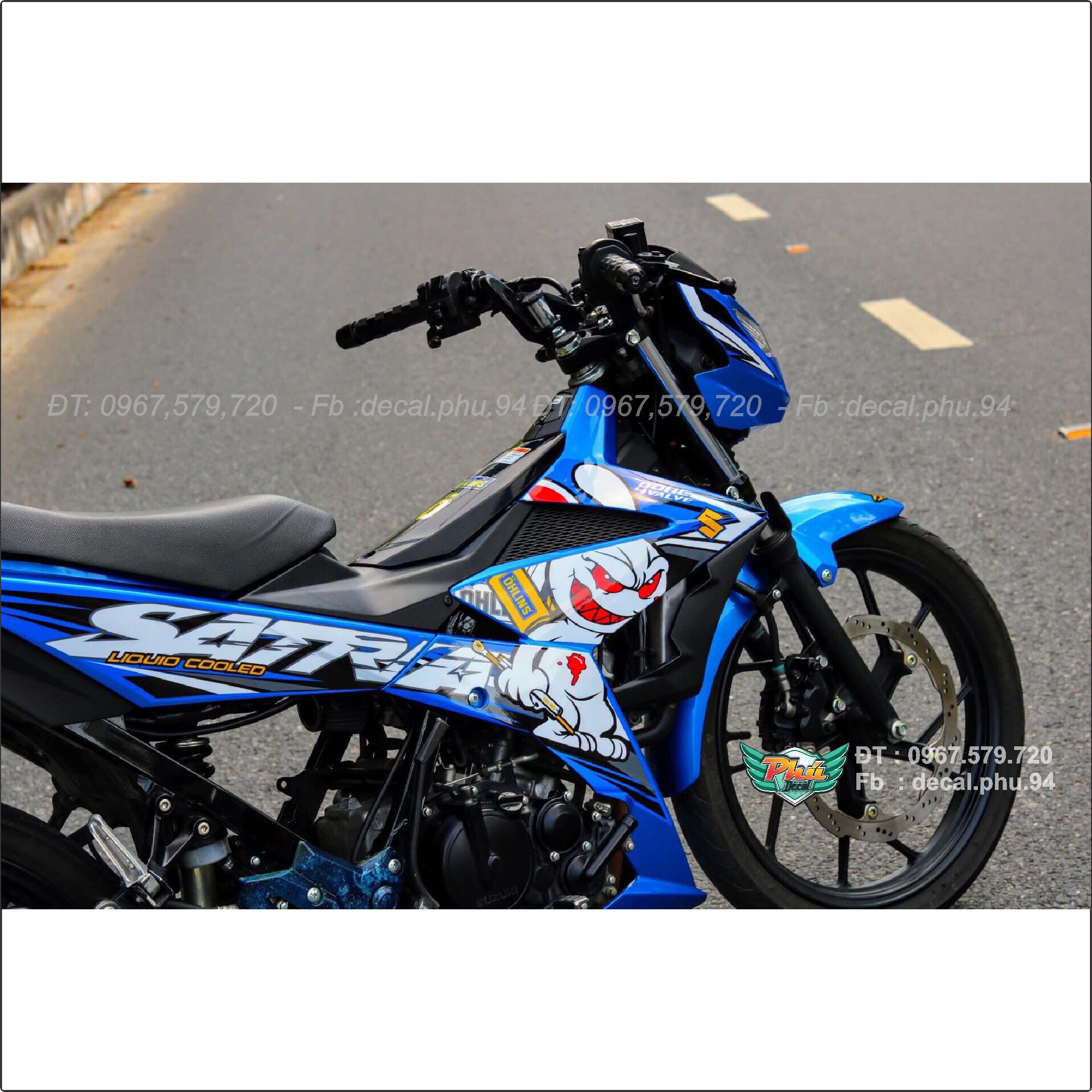 Tem rời Satria Xanh thỏ, (K)