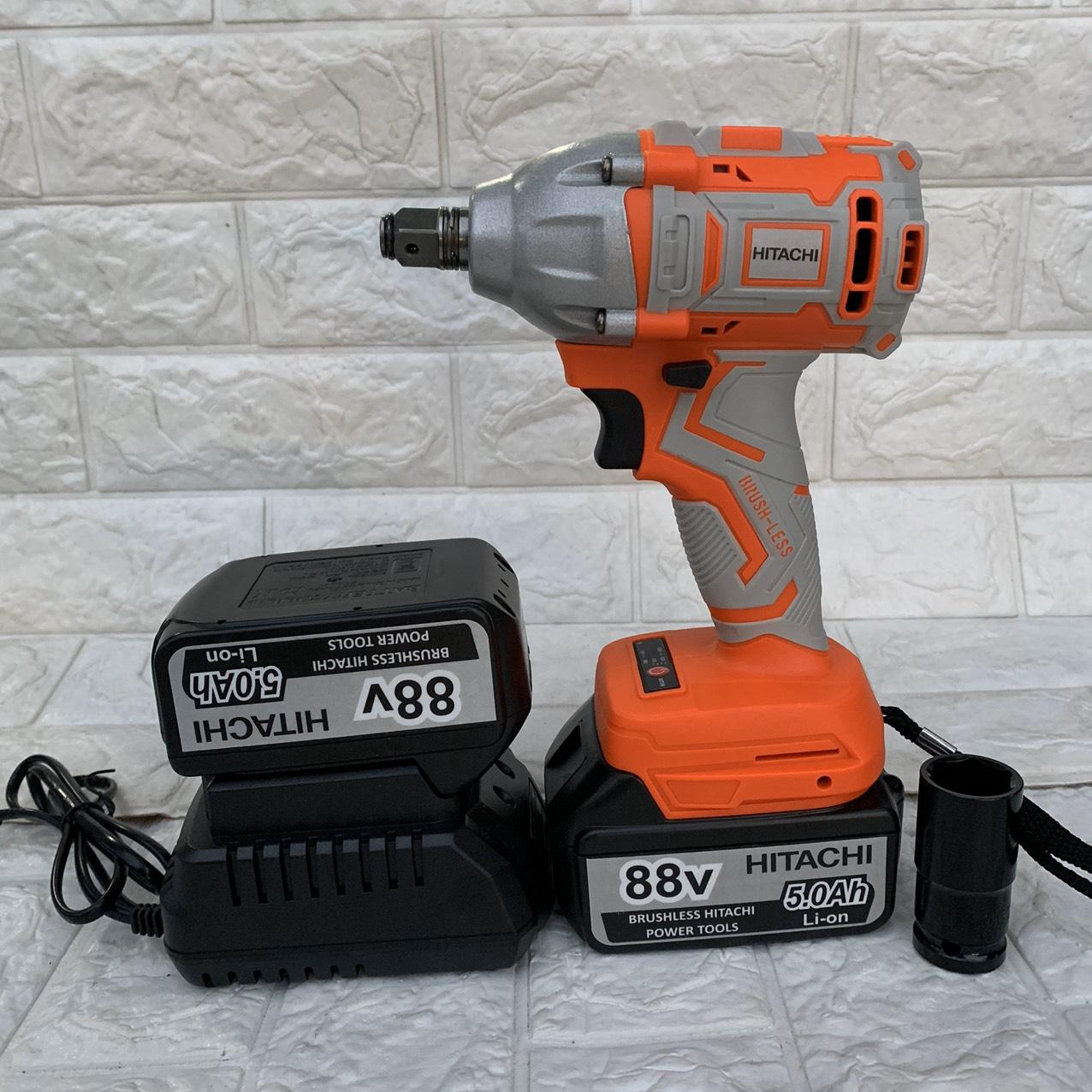 Máy Siết Bulong HITACHI 2 trong 1, Không chổi than 2 pin 1 sạc