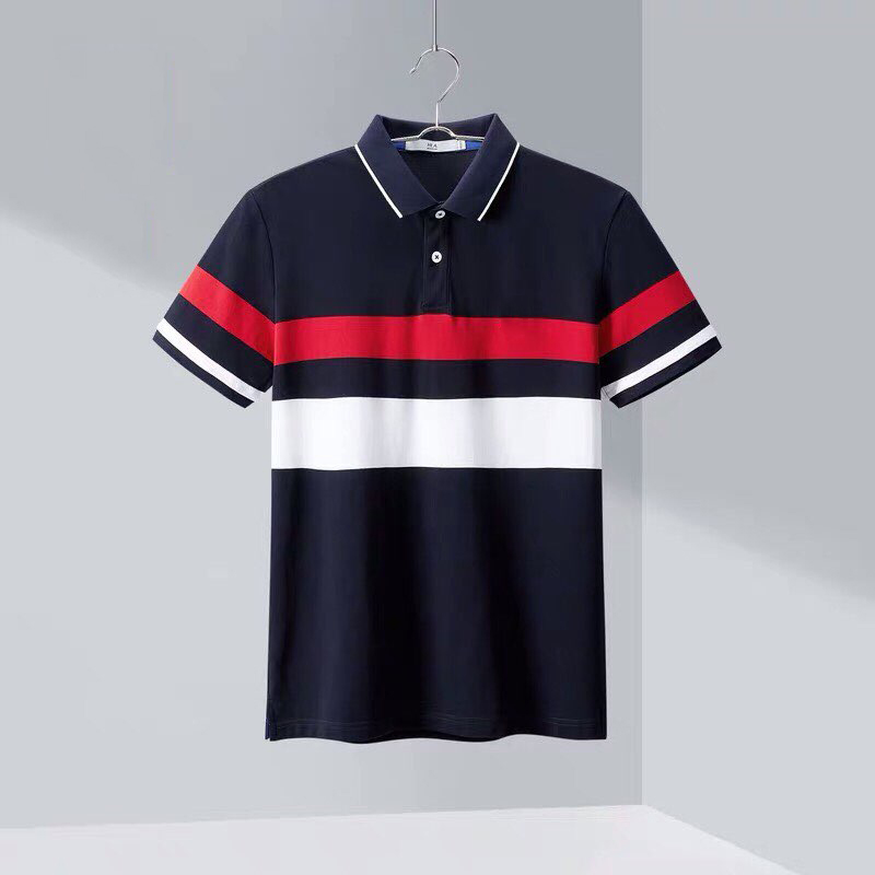 Áo Phông Polo Nam Tay Ngắn Cổ Bẻ Xuống Phối Sọc Ngang Màu Đỏ – Trắng Kiểu Dáng Thanh Lịch Phong Cách FORYOU AO TOP NAM 30000139