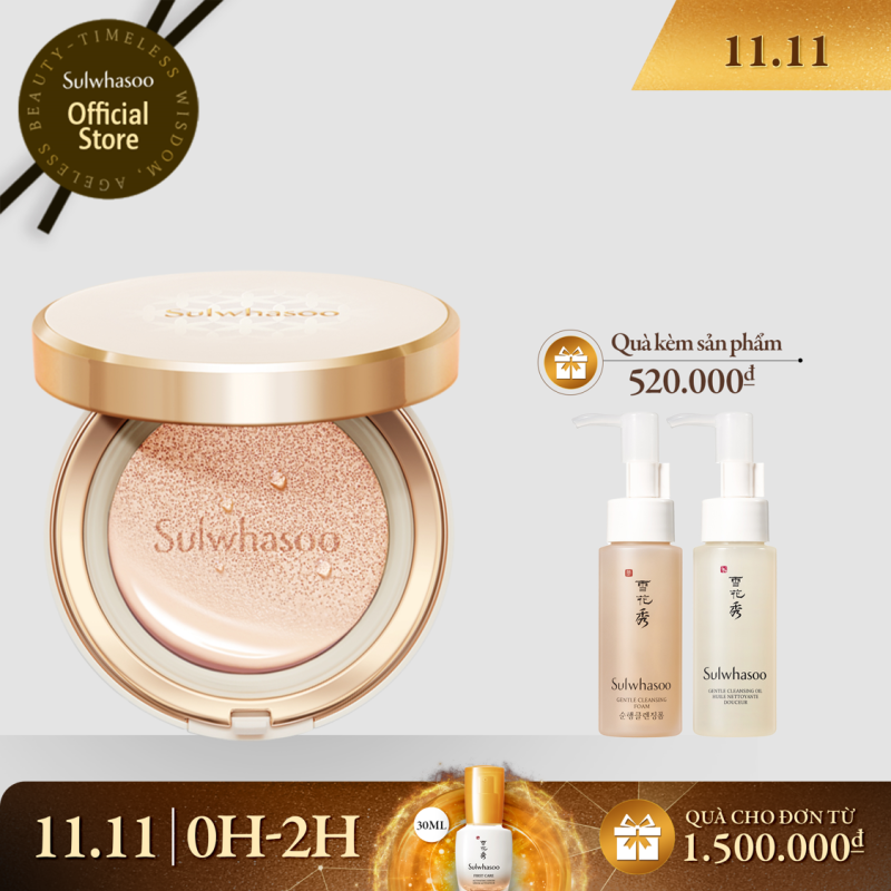 Phấn nước trang điểm dưỡng ẩm Sulwhasoo Perfecting Cushion Ex SPF 50+/PA+++ 15g*2