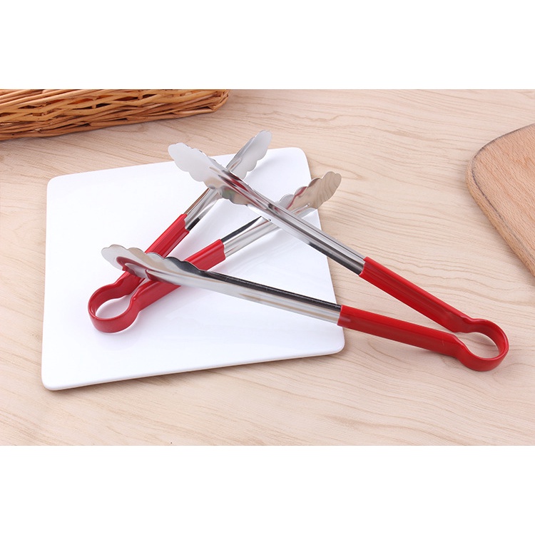 Kẹp gắp thức ăn inox cán đỏ - Đồ Dùng Nhà Bếp