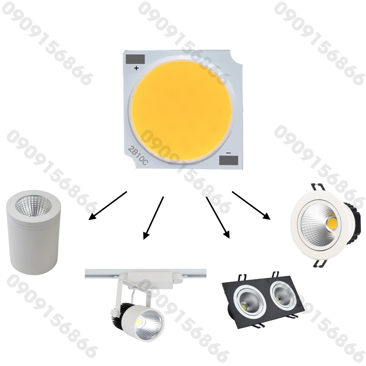 Mắt led cob 12w