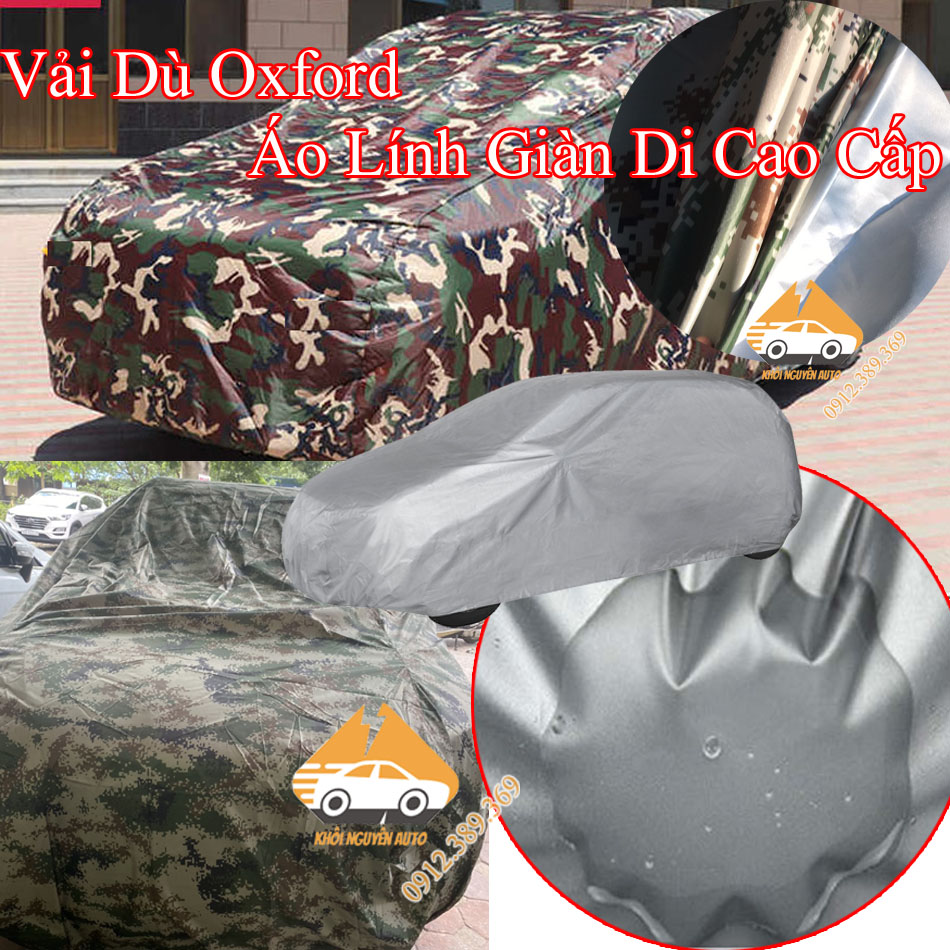 Bạt Phủ Xe Ô TÔ 5 Chỗ Sedan, 7 Chỗ Cải Màu  Xanh Lính Thời Trang Cao Cấp Chống Nóng, Mưa, vải dù Oxford cao cấp