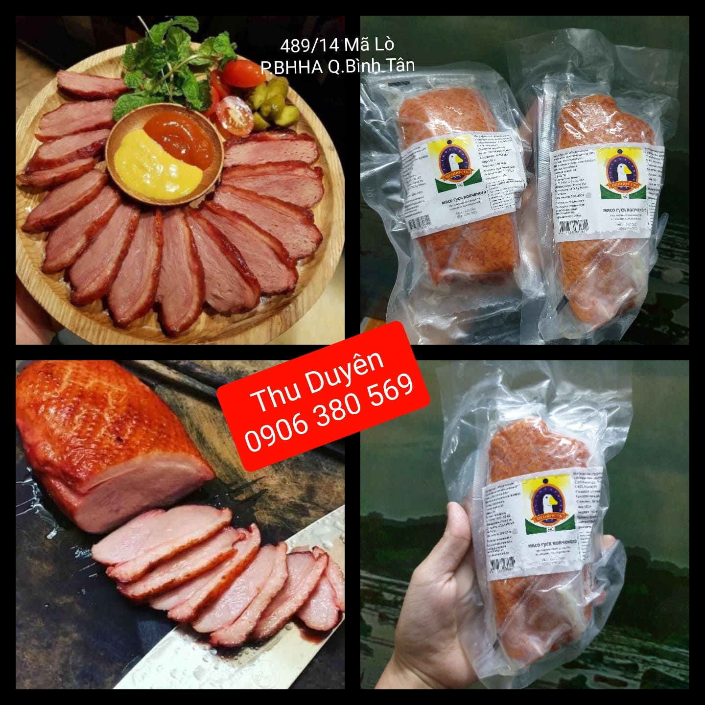 [HCM] Combo 4 miếng Lườn ngỗng hun khói Nga ( 1 miếng 220g-250g )