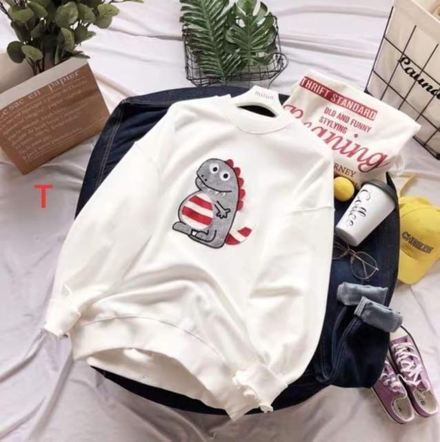 Áo thun khủng long bụng kẻ bo tay DTR1019