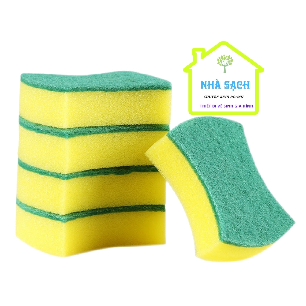 COMBO 2 Miếng Bọt Biển 2  Mặt Rửa Chén Tiện Lợi