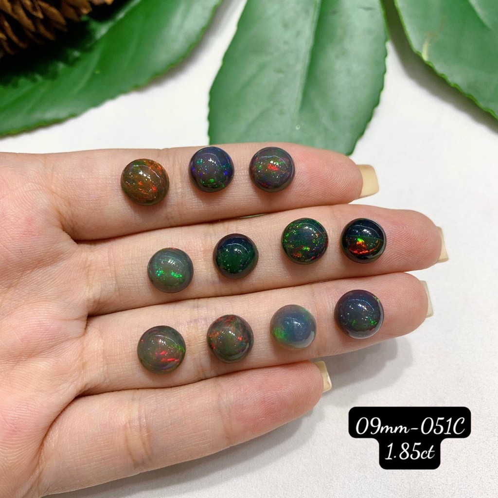 Mặt Đá Opal Tròn Xanh Đen Vừa Cập Bến Đủ Size 5-9mm