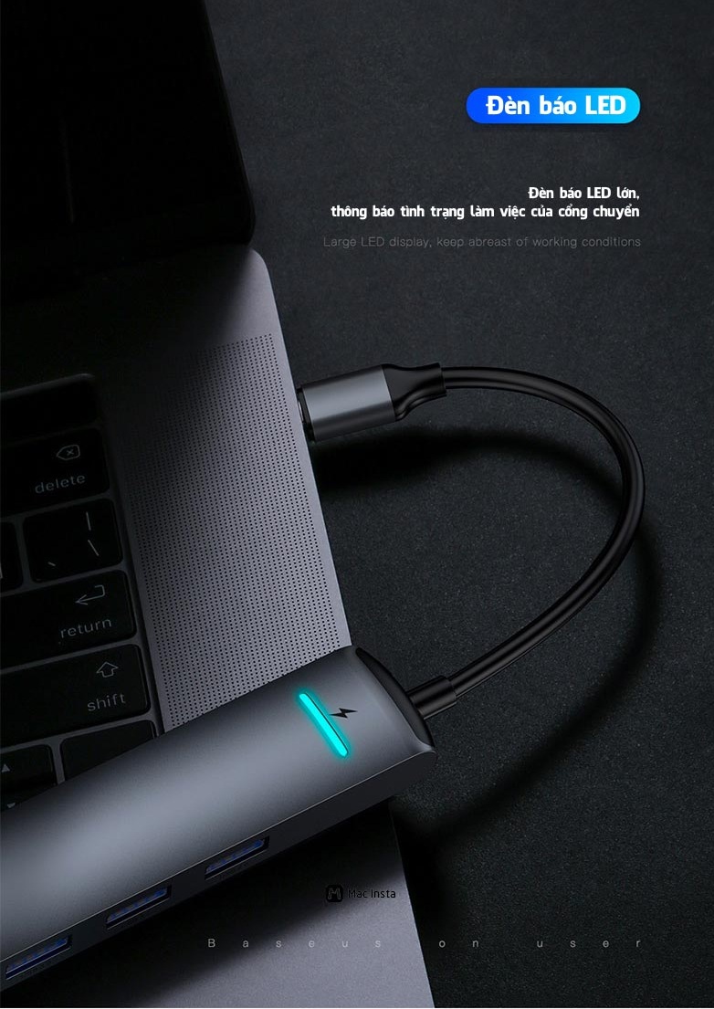 Cổng chuyển Baseus 4K HDMI Type-C 6in1
