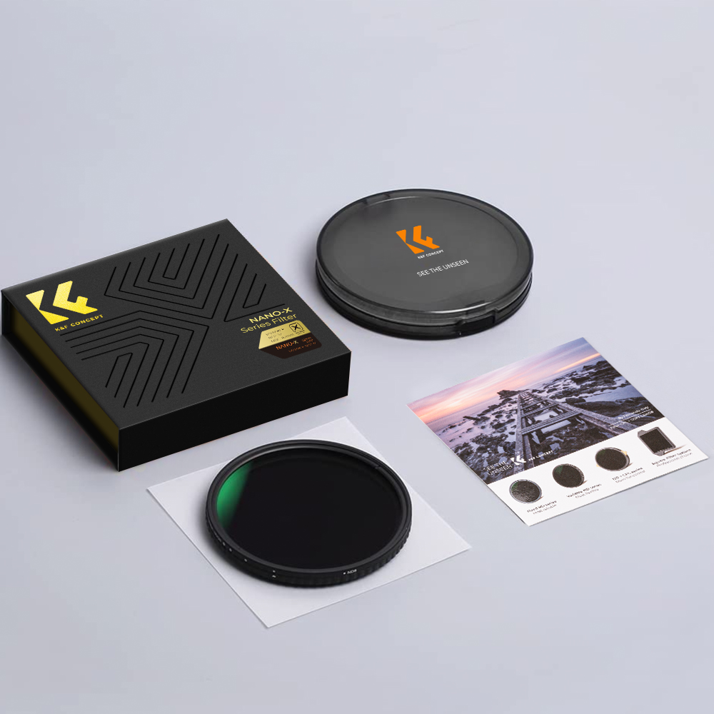 K&F Concept 37/40.5/43/46/49/52/58mm Fader ND Filter Neutral Density Variable Filter ND2 to ND32 for Camera Lens with NO X Spot Nanotec Ultra-Slim Weather-Sealed for Sony Canon Nikon DSLR Camera