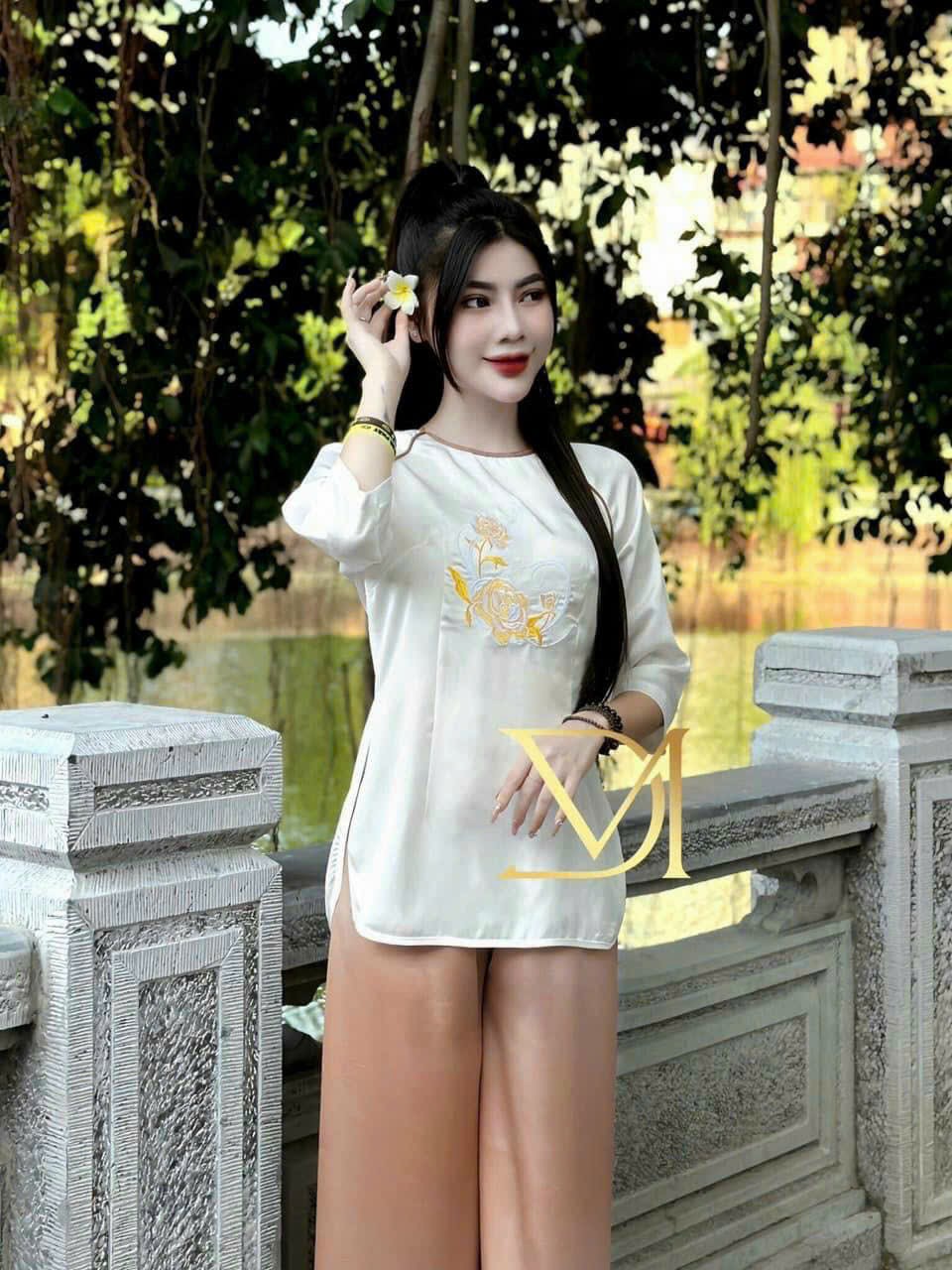 SÉT BỘ LAM BÀ BA THÊU TAY LỠ SIÊU ĐẸP